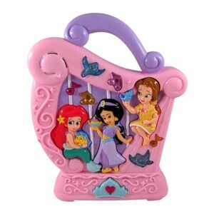Disney Princess Tunes Musical Harp Toy Ariel Jasmine Belle Light Sound Pink 2003